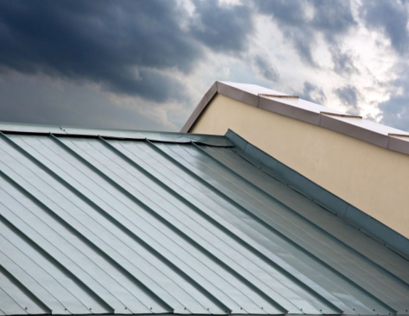 green metal roof
